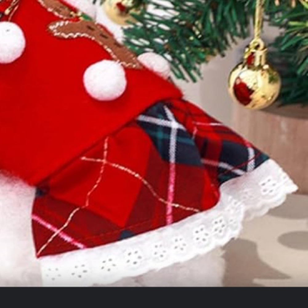 TENGZHI Christmas Dresses for Small Medium Dogs Cats Fall Winter